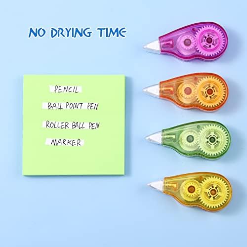 Chivao 100 Pack Mini Correction Tape Bulk Ink Corrector Eraser Tape Set Cute Aesthetic Colorful Instant Correction Applicator for Office School Student Stationery Supplies, 0.2 x 158 Inch(Rainbow)