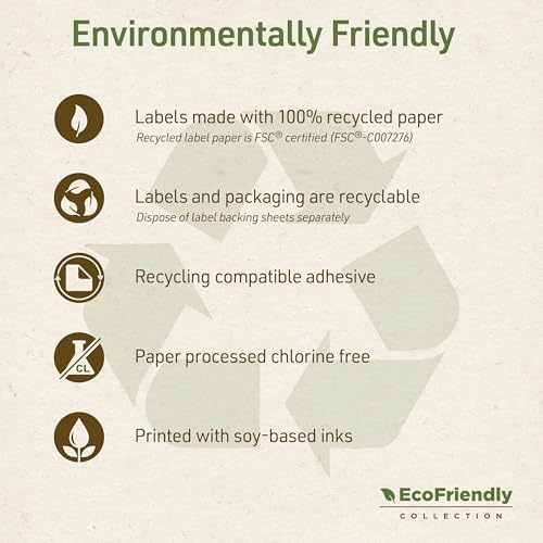 Avery® EcoFriendly Recycled Shipping Labels, 2" x 4", White, Permanent Adhesive, Laser & Inkjet Printers, 1,000 Total, Great for Shipping and Mailing, Product Merchandising, and More (48163)