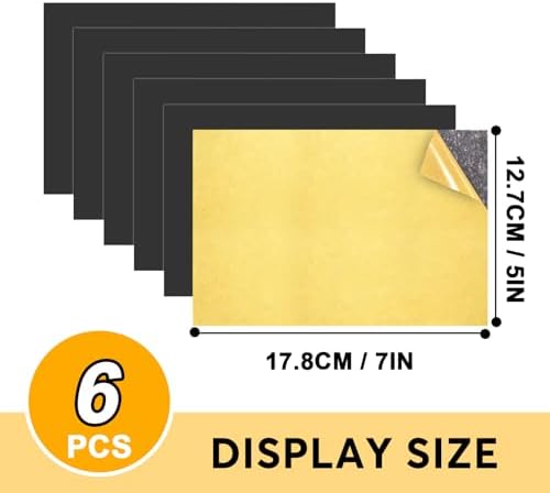 Towjug Flexible Magnet Adhesive Sheets, 5" x 7", 6 Pack