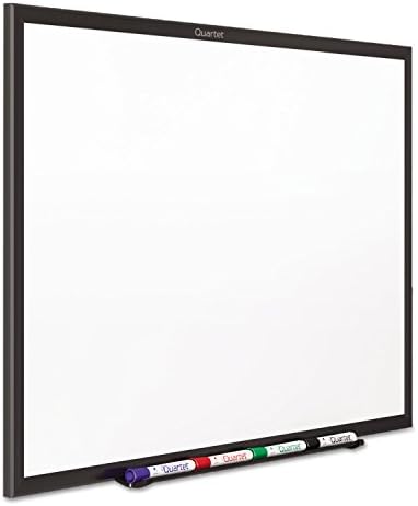 Quartet Dry Erase White Board 48"W x 36"H Non-Magnetic Whiteboard, Total Erase, Black Aluminum Frame (S535B)