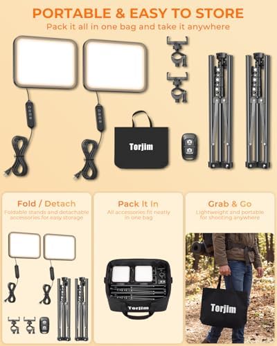 Torjim 12 Inch Video Light Kit for Creators | 30W High Brightness