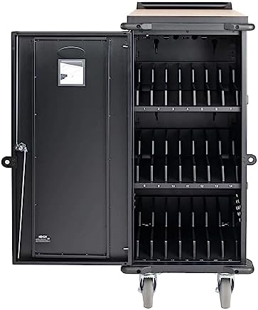 Tripp Lite 21-Port AC Mobile Charging Cart Storage Station for Chromebooks, iPads, Laptops, Tablets, Black (CSC21AC)
