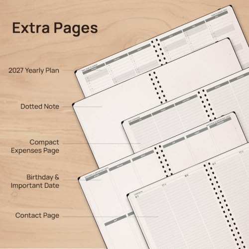 POPRUN 2027 Planner,8.5''x10.5'' Recycled Paper Weekly and Monthly Calendar