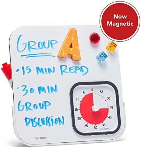 TIME TIMER MOD with Dry Erase Board — 60-Minute Visual Countdown Timer with Magnetic Whiteboard — for Notes, Chores, Classroom and Office Reminders, Visual Schedules, for Kids and Adults (Charcoal)
