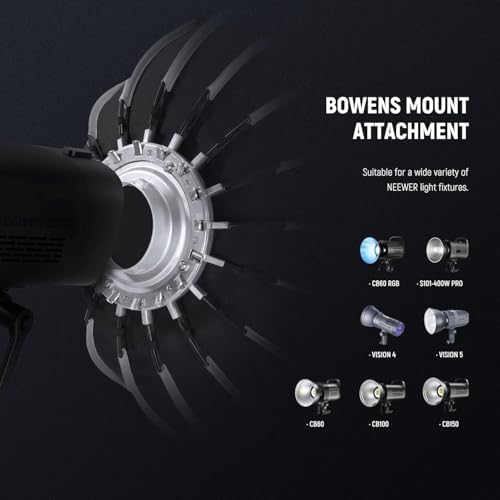 NEEWER Basics Parabolic Softbox Kit, 26"/65cm Bowens Mount Soft Box with Light Diffusers for Studio Photography Video Recording Streaming Lighting Compatible with Godox Compatible with Aputure, NS37P