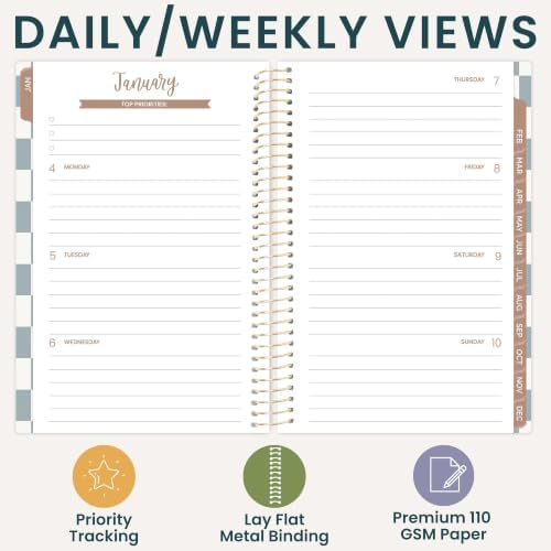 bloom daily planners 2027 Pocket Planner (January 2027 - December 2027) - 4” x 6” MINI Weekly Monthly Agenda Organizer & Calendar Year Book - Checkered, Teal
