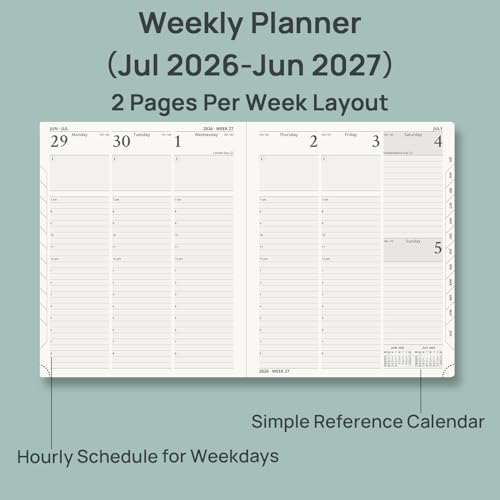 POPRUN 2026-2027 Academic Planner,8.5" x 10.5", Weekly and Monthly Calendar