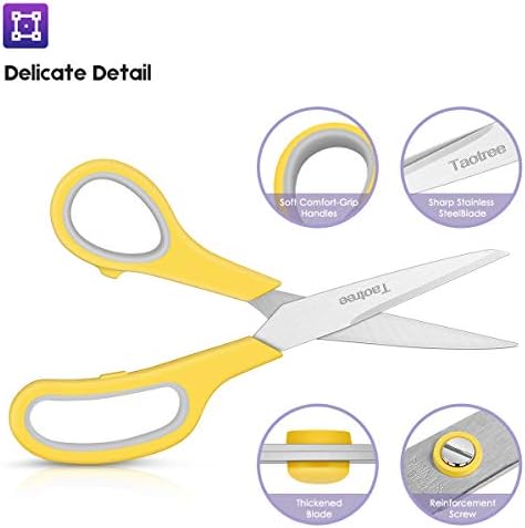 Scissors for Office, Taotree 8"Scissors All Purpose Bulk Set of 5-Pack