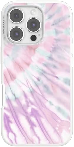 PopSockets iPhone 16 Pro Phone Case with MagSafe- Coastal Dye Purple | Magnetic, Wireless Charging, Camera & Drop Protection, Purple, Aura, Rainbow, Colorful