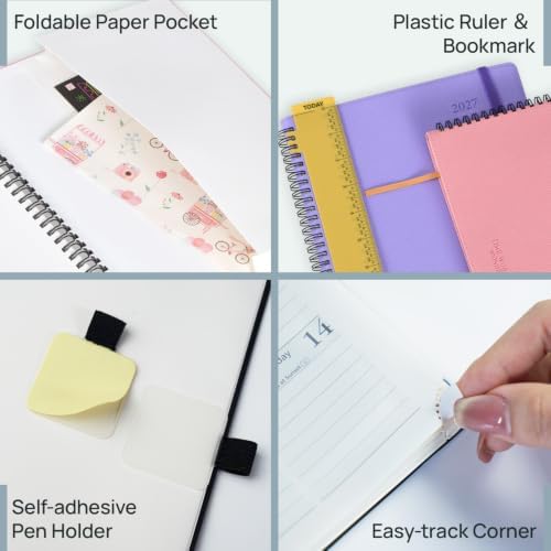 POPRUN 2027 Pocket Calendar, 4" x 6.25" Small Weekly Planner, Mini Agenda
