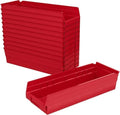 Akro-Mils 30138 Heavy Duty Plastic Shelf Bins, 18"x 6.5"x 4", Red, 12-Pk