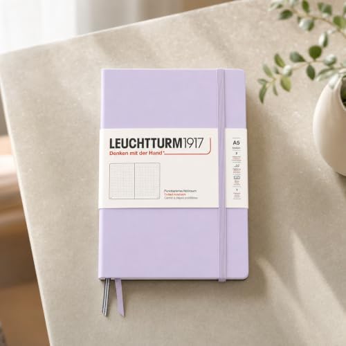 LEUCHTTURM1917 - Notebook Hardcover Medium A5-251 Numbered Pages for Writing and Journaling (Lilac, Dotted)
