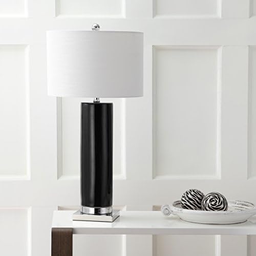 JONATHAN Y Dallas LED Table Lamp Ceramic Metal 31.5", Black/Chrome