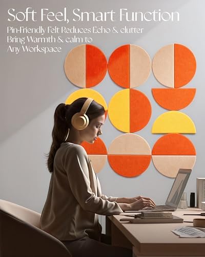 Semi-Circular Felt Wall Tiles for Bulletin Boards, Dusk