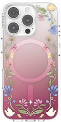 PopSockets iPhone 16 Pro Phone Case with MagSafe, Wireless Charging Compatible, Disney - Boho Wildflowers Maroon