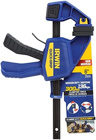 IRWIN QUICK-GRIP Bar Clamp, One-Handed, Medium-Duty, 6-Inch (1964717), Blue