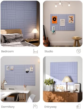 Fluxynara Felt Bulletin Board & Cork Board Alternative, Soft Periwinkle
