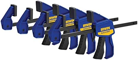 IRWIN Quick-Grip 1964758 One-Handed Mini Bar Clamp 4 Pack, 6", Blue