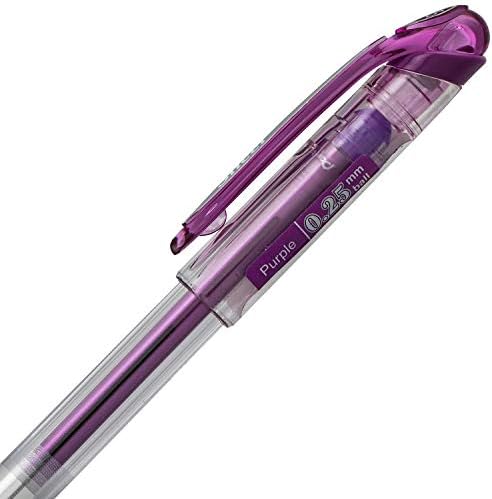 Pentel Arts Slicci 0.25 mm Extra Fine Gel Pen, Violet Ink, Box of 12 (BG202-V)