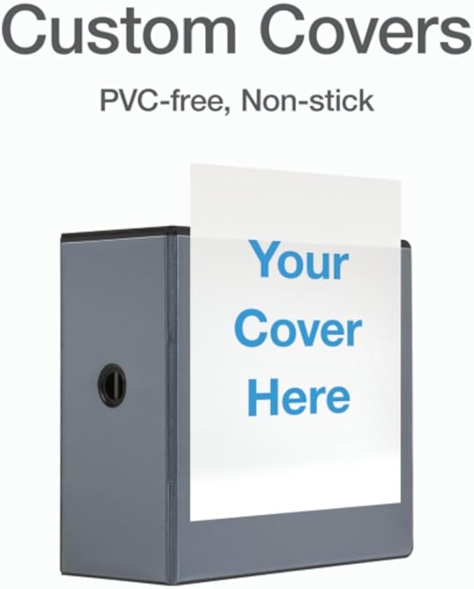 Cardinal 3 Ring Binder, 6 Inch Heavy Duty XtraLife Binder, Locking Slant-D Rings, Crack-Resistant Cover & Spine, ClearVue Covers with Shelf Pull, Holds 1,300 Sheets, Black (26361)