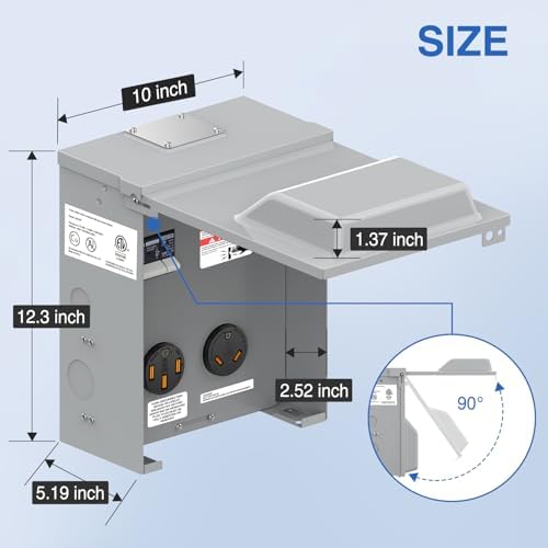 Nilight 30 50 Amp RV Power Outlet Box with Breaker NEMA 14-50R TT-30R