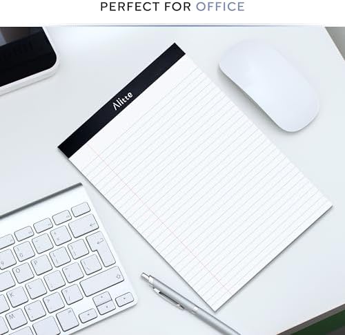 Alitte Legal Notepads 8.5 x 11, Pack of 12 - Perforated Wide Ruled Writing Pad - Premium Thick Paper, No Ink Bleeding - Blank Legal Pads For Home, Office, School, Business - 50 Sheets Per Notebook