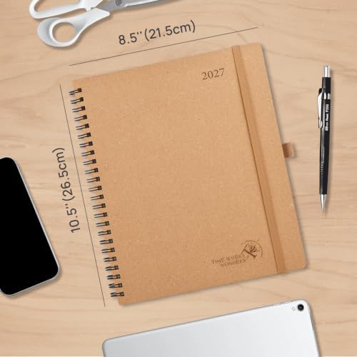 POPRUN 2027 Planner,8.5''x10.5'' Recycled Paper Weekly and Monthly Calendar