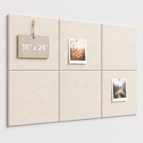 Felt Bulletin Board Tiles, Large Cork Board Alternative,24 x 36 in