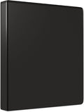 Staples Simply View Binder, 1.5 Inch Round Ring, Black, 300 Sheets | Economy 3-ring binder with clear overlay for school and office use.