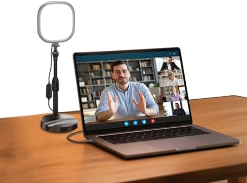 NEEWER Basics 5" Full Screen LED Ring Light with Stand for Desk Video Calls, CRI95, 10W Bi Color Edge Lit Zoom Conference Lighting for Computer Laptop Webcam Phone Streaming Recording, NL10