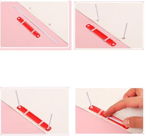 Metal File Fastener, 100 Pcs Metal and Plastic 3.5 Inch 2 Hole Paper Clips for Loose-Leaf and Office (100)