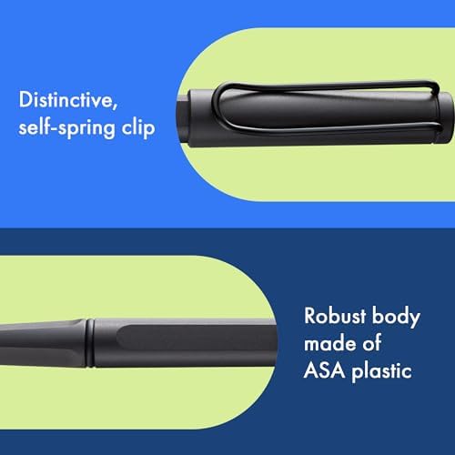 LAMY safari umbra - Rollerball Pen with ergonomic grip & line width M - for pleasant long writing - made of robust ASA plastic - including rollerball refill LAMY M 63 in black