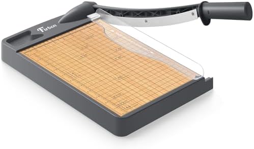 Firbon 12 Inch Wood Guillotine Paper Cutter, Heavy Duty Paper Trimmer