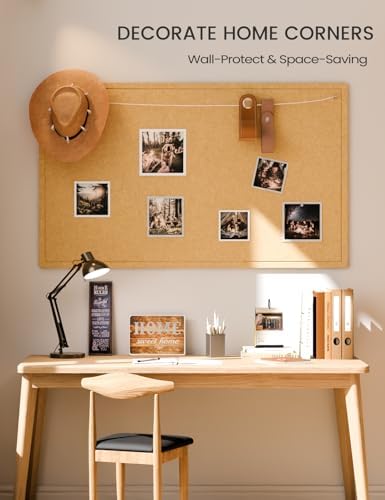 Fluxynara 59" x 35.4" Large Bulletin Board, Mustard Yellow