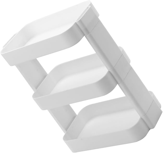 PRETYZOOM 3-Layer White Desktop Storage Rack Removable Organizer for Makeup Stationery Sundries - Multi-Purpose Desktop Shelf for Home Office and School