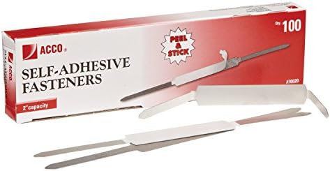 GBC Self-Adhesive Fasteners, 2" Capacity, Economy, 100 Fasteners/Box (70020)