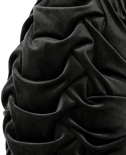Lush Decor Round Pleated Soft Velvet Decorative Throw Pillow, 1 Count, 15" Diameter, Black - Plush Round Pillow, Seat Cushion, Decorative Pillows for Bed, Couch, Or Chair (Pack of 2)