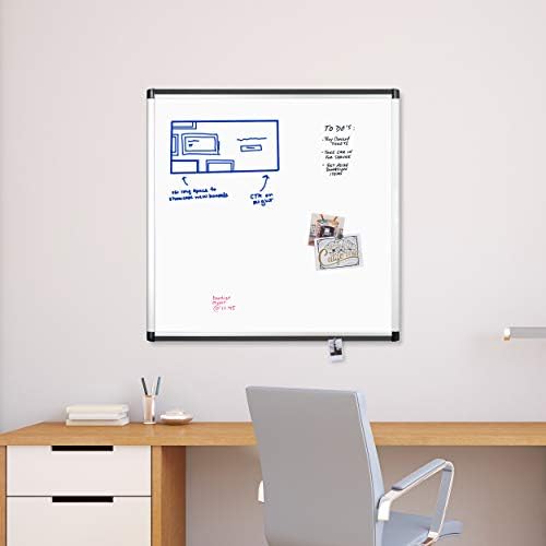 U Brands Dry Erase White Board, 36" x 36", Magnetic, Aluminum PINIT Frame