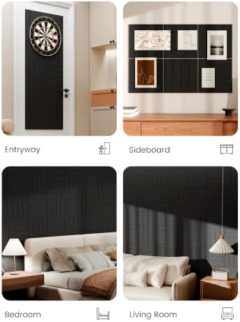 Bumusty 36" x 24" Large Cork Board Alternative, Black