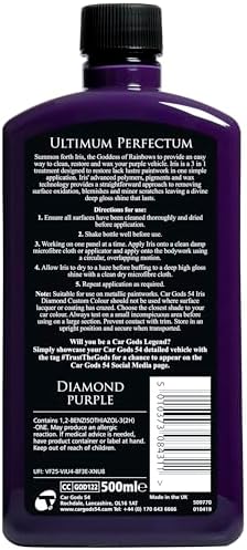 Car Gods Iris Custom Color Purple 3-in-1 Polish Wax Color Restorer & Scratch Remover, 16 Colors Available, 17 Fl Oz