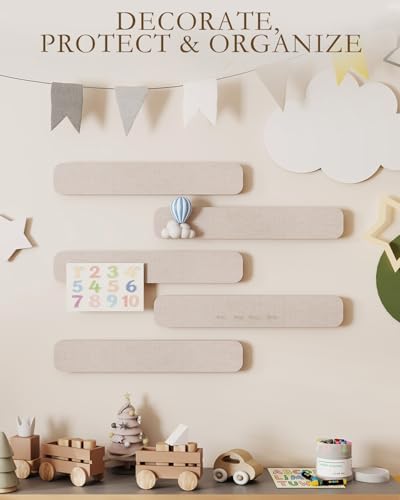 JBER Felt Strip Board 13" x 2", 5 Pack Cork Board Alternative, Light Camel