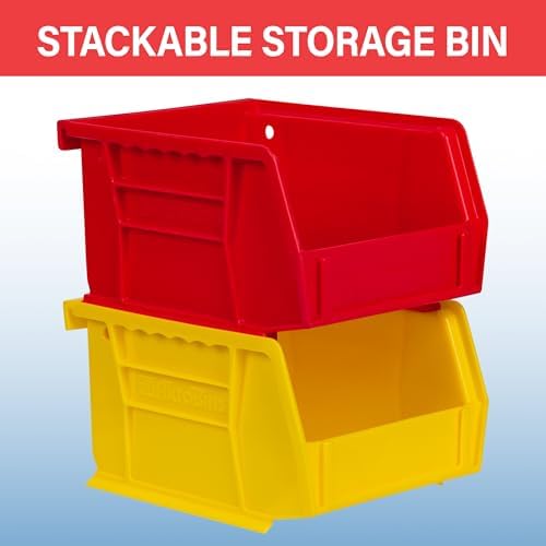 Akro-Mils 30210 AkroBins Plastic Storage Bins, 5"x4"x3", Yellow, 6-Pack