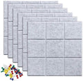 Large Cork Board Felt Board Tiles for Walls with 60 Push Pins, 11.8"x11.8" Pack of 12 Pin Board Notice Boards for Home Office Kitchen, Bulletin Board Wall Tiles for Photos Memos