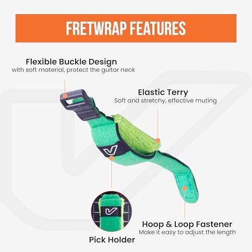 Gruv Gear Fret Wrap & Guitar Mute, Fretwrap for Acoustic, Electric & Bass | String Dampener Recording, Tapping & Practice Accessory (3 Pack, Small Green, Fits 4 String Bass, 6 String Guitar)