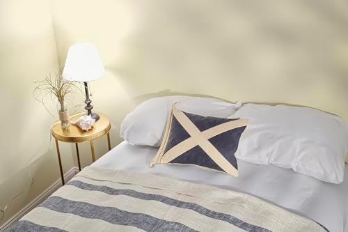 Primitives by Kathy Pillow with Decorative Cover, from Our Beach Collection displaying a Vintage Nautical Flag Inspired Design of The at Rest Flag Made with Durable Canvas