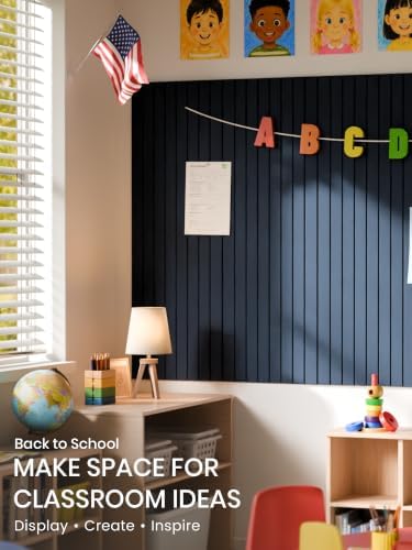Bumusty 36"x 24" Large Felt Bulletin Board Tiles,Carbon Blue