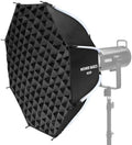 NEEWER Basics Octagonal Softbox Kit for Studio Photography Video Recording Streaming, 25.6"/65cm Quick Release Bowens Mount Softbox/Grid/Light Diffusers for Continuous Lighting & Strobe Flash, NS33P