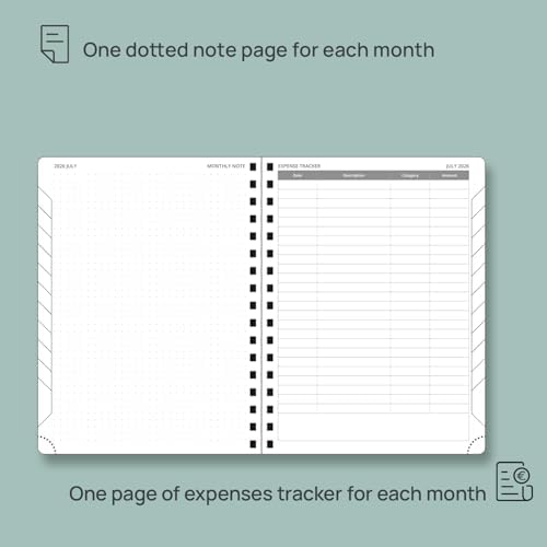 POPRUN 2026-2027 Monthly Planner, 6.5" x 8.5" Agenda, 18 Month Calendar