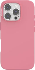 PopSockets iPhone 16 Pro Phone Case with MagSafe- Putty | Magnetic, Wireless Charging, Camera & Drop Protection, Pink, Winter, Snowflake