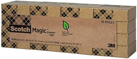 Scotch Magic Greener Tape, 0.75 in .x 900 in., 16 Rolls